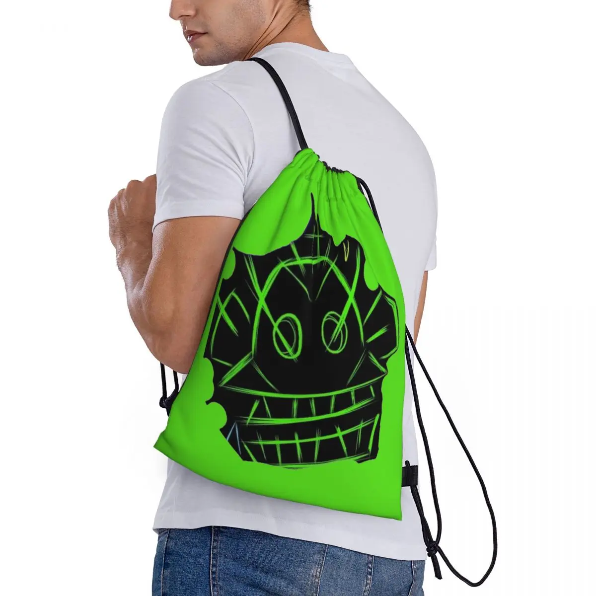 Custom Game Jinx Monkey Arcane Drawstring Bags for Shopping Yoga Backpacks Men Women Funny Cartoon Sports Gym Sackpack