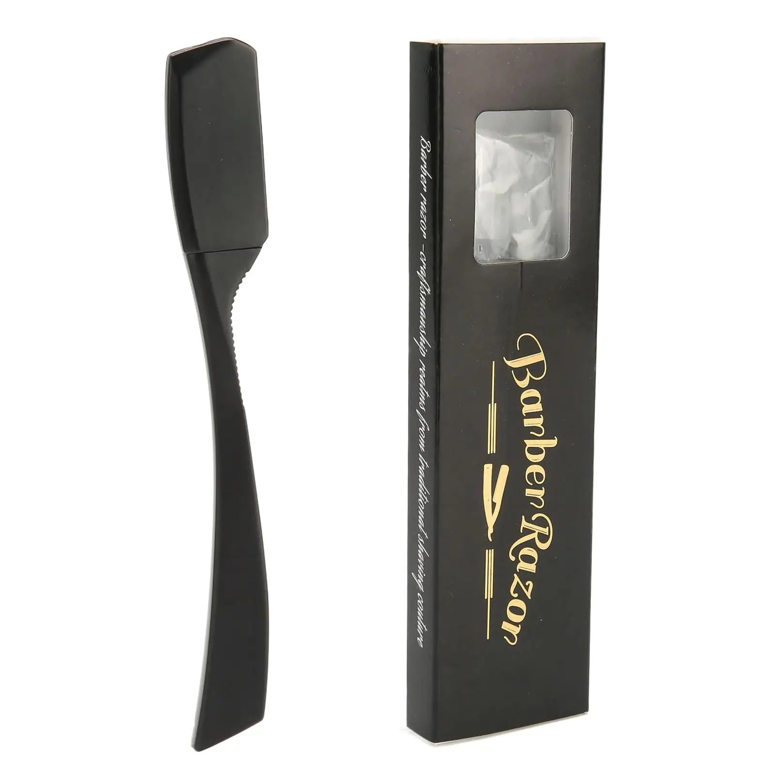 

Zinc Alloy Beard Blade Holder for Straight Edge Manual Beard Knife - Black Color