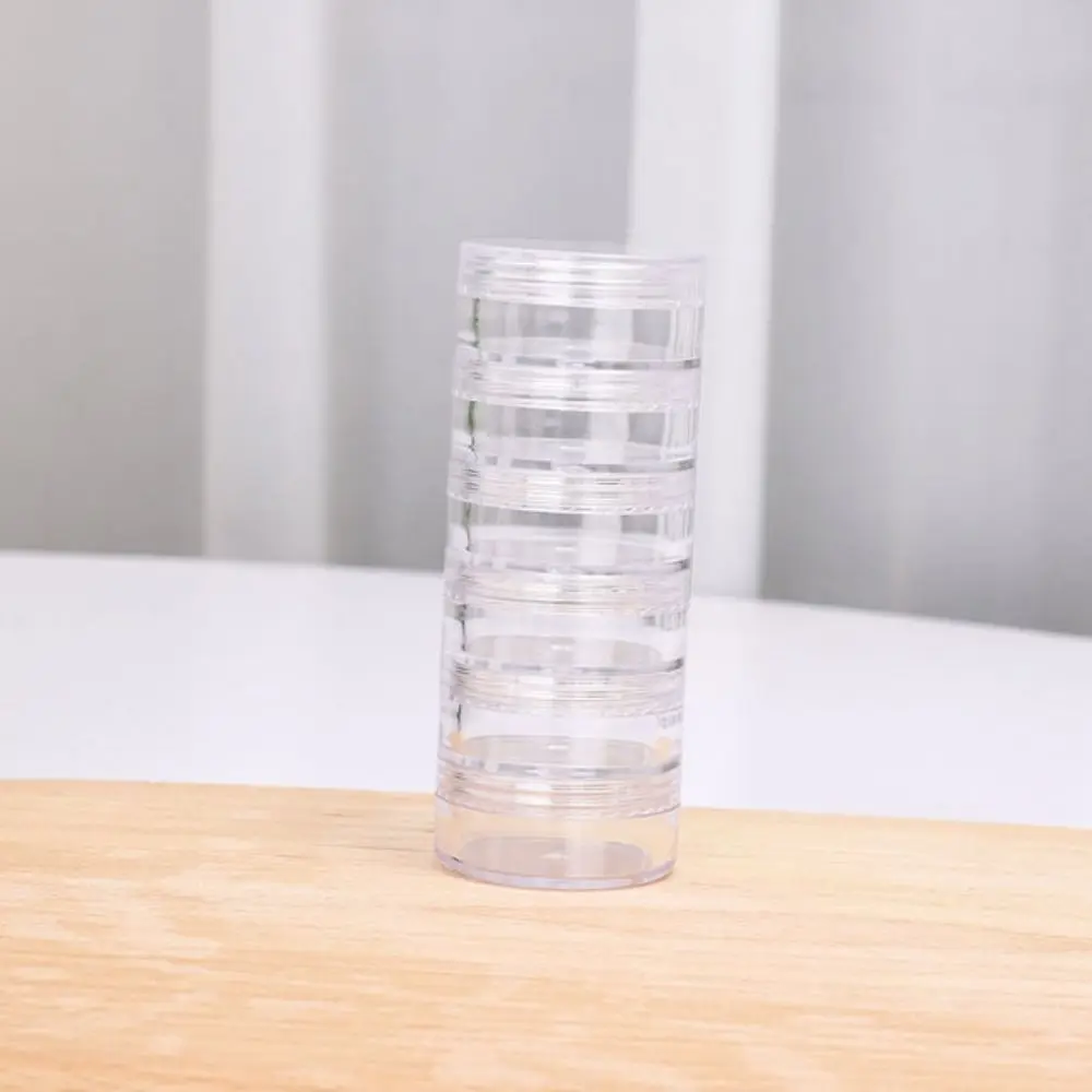 

5g Multilayer Round with Cover Clear Stackable Jewelry Storage Box Eye Cream Box Face Cream Box Makeup Organizer
