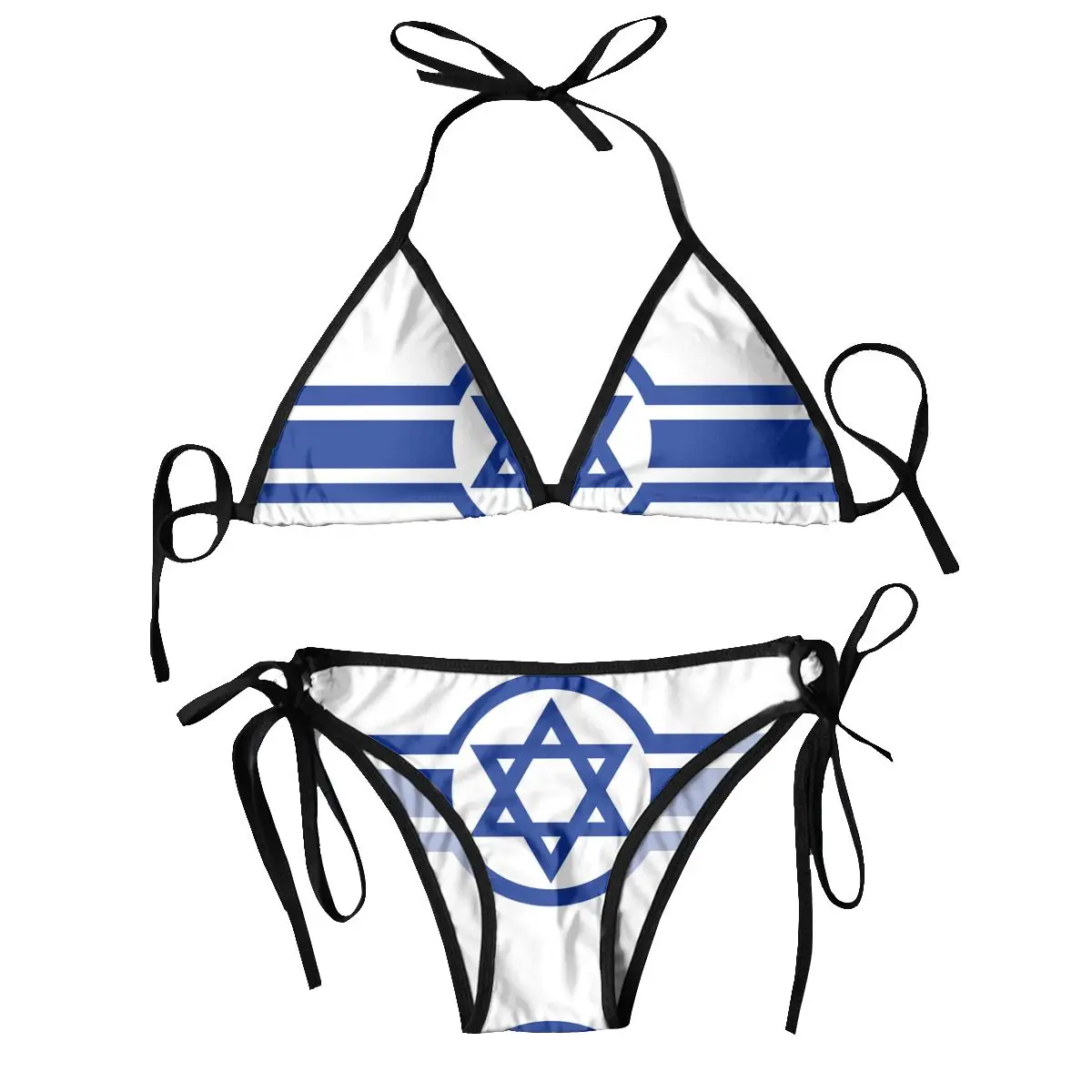 

Women Sexy Bikini Set Bra Halter Thong Swimsuit Beachwear Bathing Eastern Israeli Belt Flag For The Area Of East Of Israel