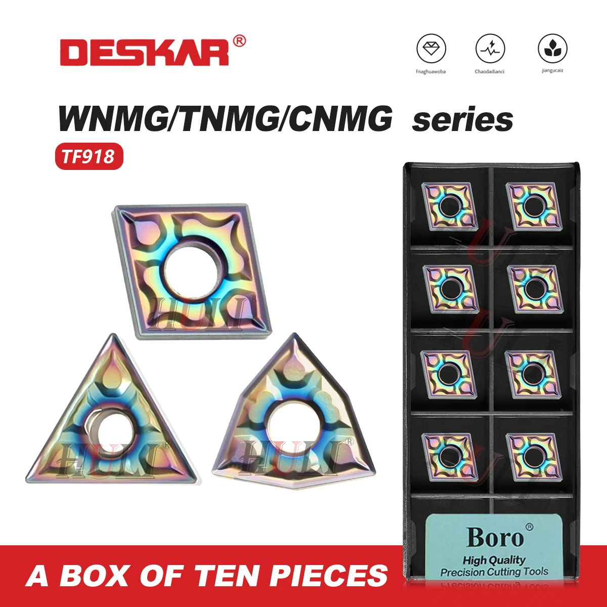 

DESKAR CNC lathe Numerical Control Hardened Steel 100% Original Blade TNMG160404/ /160408 WNMG080404 CNMG120404 -TF TF918 Tool