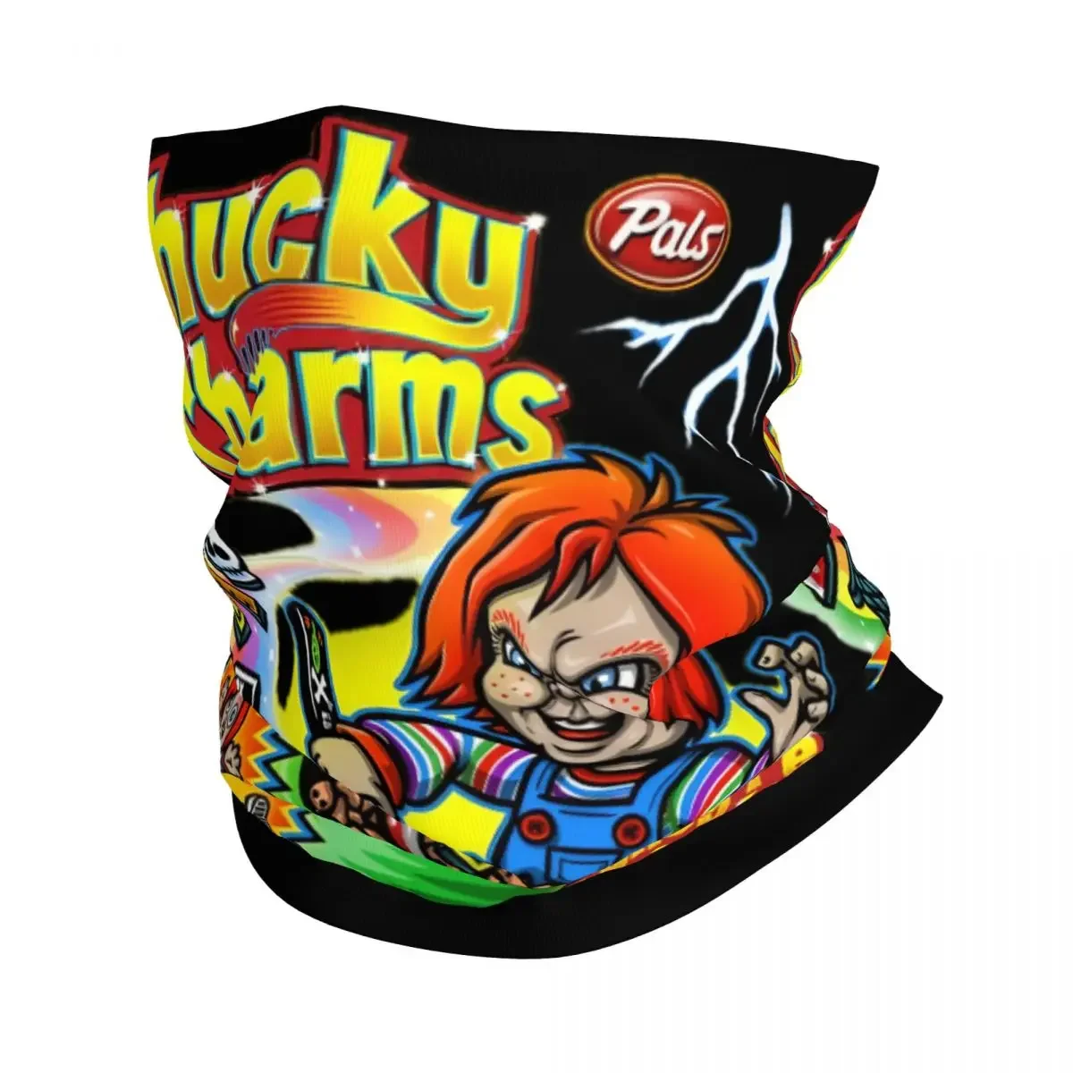 Pasamontañas de ciclismo multifuncional Unisex a prueba de viento Vintage Chucky Charms Wrap Scarf Stuff Neck Cover, Horror Bandana