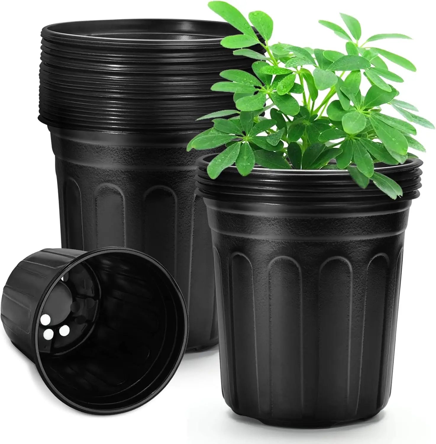 1 Gallon Flexible Plastic Nursery Pots 24 Pack