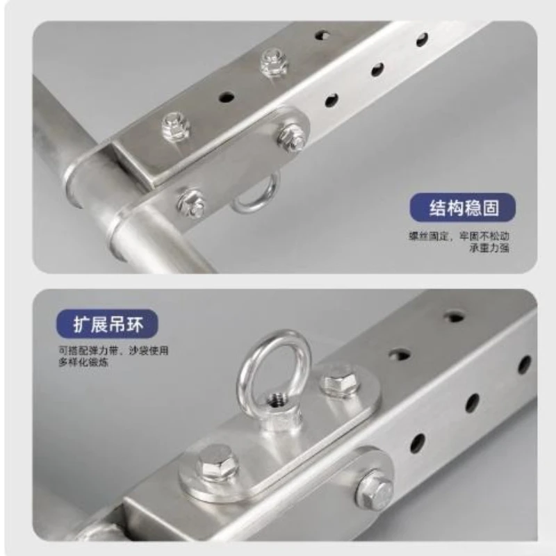 304 Stainless Steel Wall Mounted Pull Up Bar with Sandbag Hanging Bracket Indoor Home Upper Body Strength Training Fitness