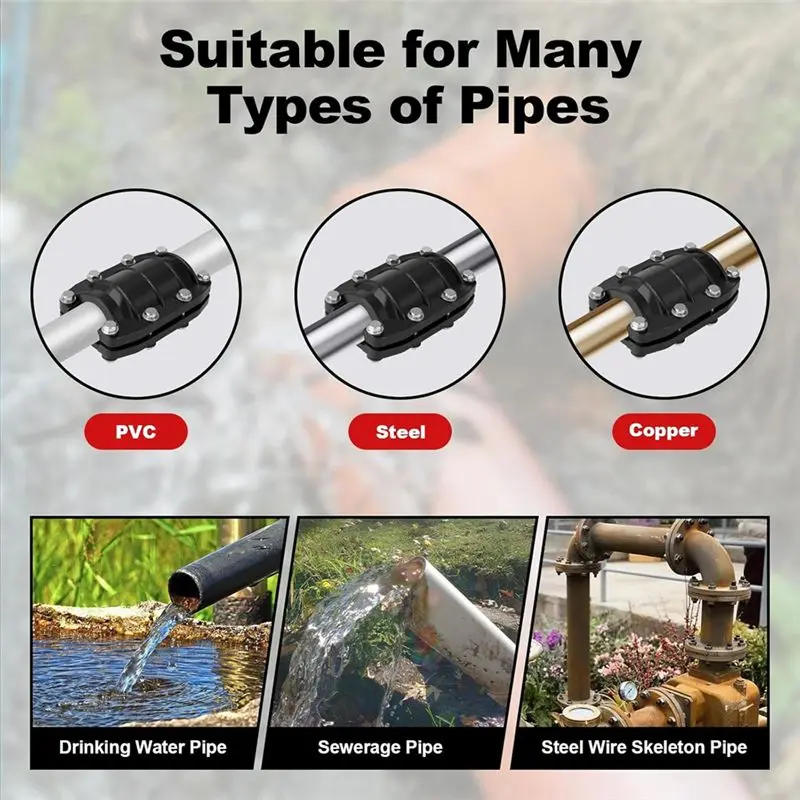 AS94-Pipe Repair Clamp 3/4 Inch Leak Sealer,Emergency Pipe Repair Kit For Plastic And Metal Pipes