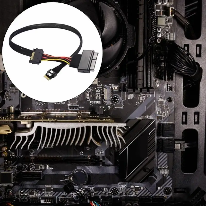 SFF-8654 4i Male to SFF8639 Data Cable Supports PCIe NVMe with U2U3 SSDs Interfaces