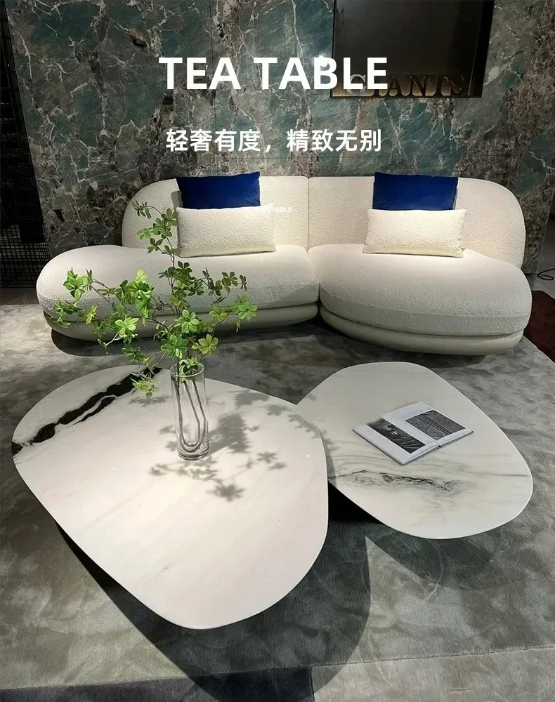 

A13 Marble special-shaped coffee table modern simple living room household size combination high-end coffee table
