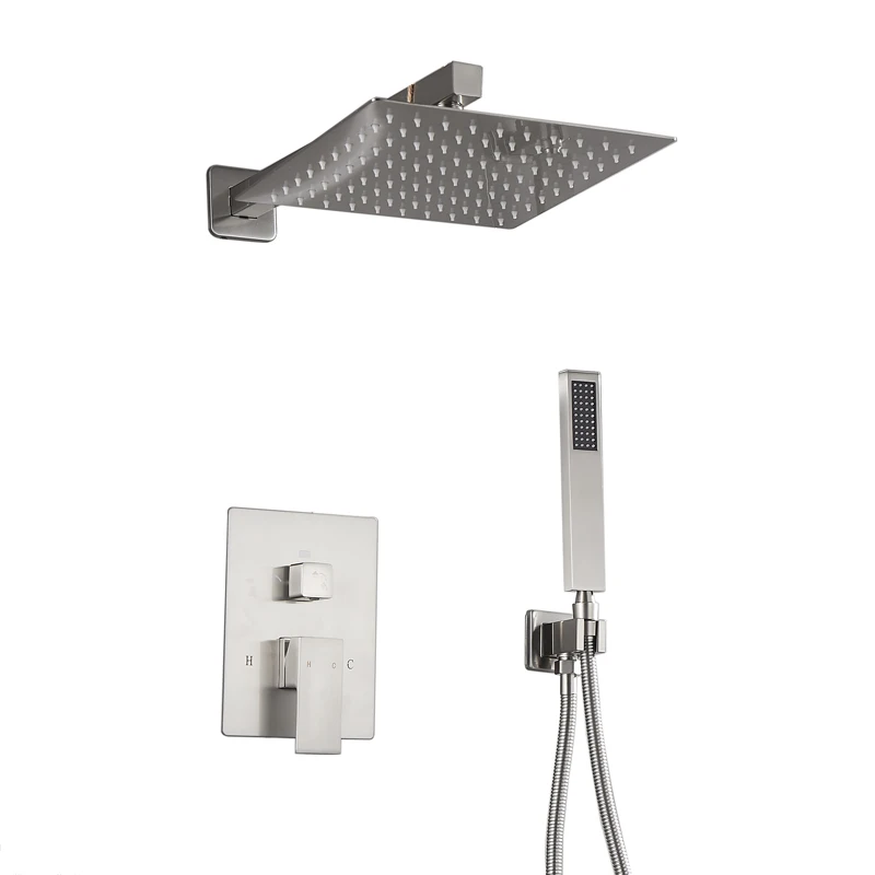 

Смеситель из нержавеющей стали 304 с одной ручкой, латунный смеситель для горячей и холодной воды, Золотая колонна для ванной комнаты, насадка для душа, керамический клапан, одинарный распылитель