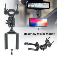 Anti Shake Stable Phone Holder Auto Car Rear View Mirror Mount Stand Holder Cradle For Cell Phone GPS Mount 360-Degree Holder