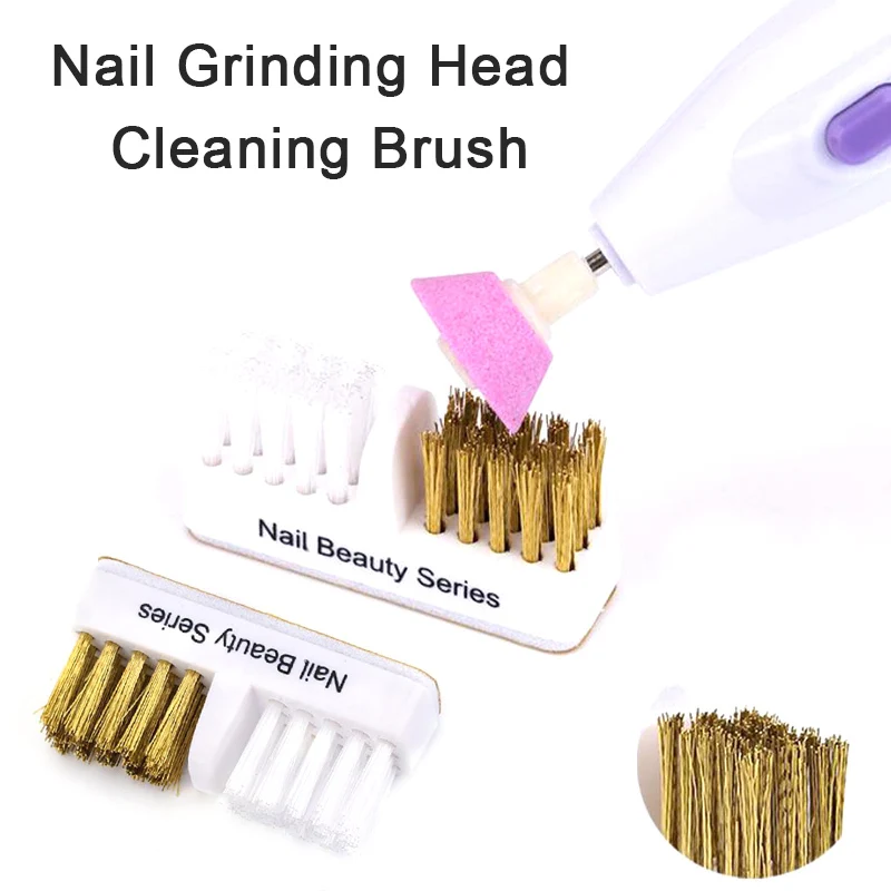 1Pcs Nail Drill Bit Brush Plastic & Copper Wire Clean Brushes Dust Cleaning Nails Accessories Manicure Tools