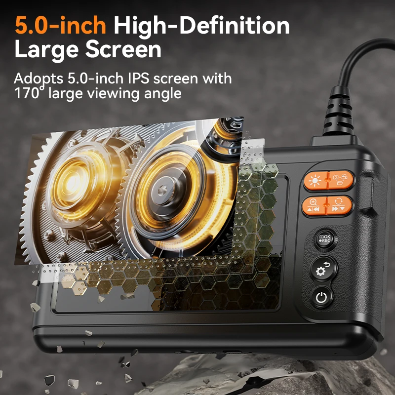 

Portable Wide Angle 5Inch LCD 8.5mm Waterproof Repair Tool Video Sewer Pipe Borescope Rigid Industrial Endoscope Inspect Camera