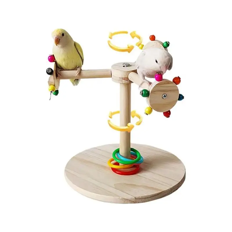 J1UL1N Bird Perch Stand Perch Stick For Sparrow Rotating Windmill Design Bird Claw Grinding Stand For Cockatiels Macaws