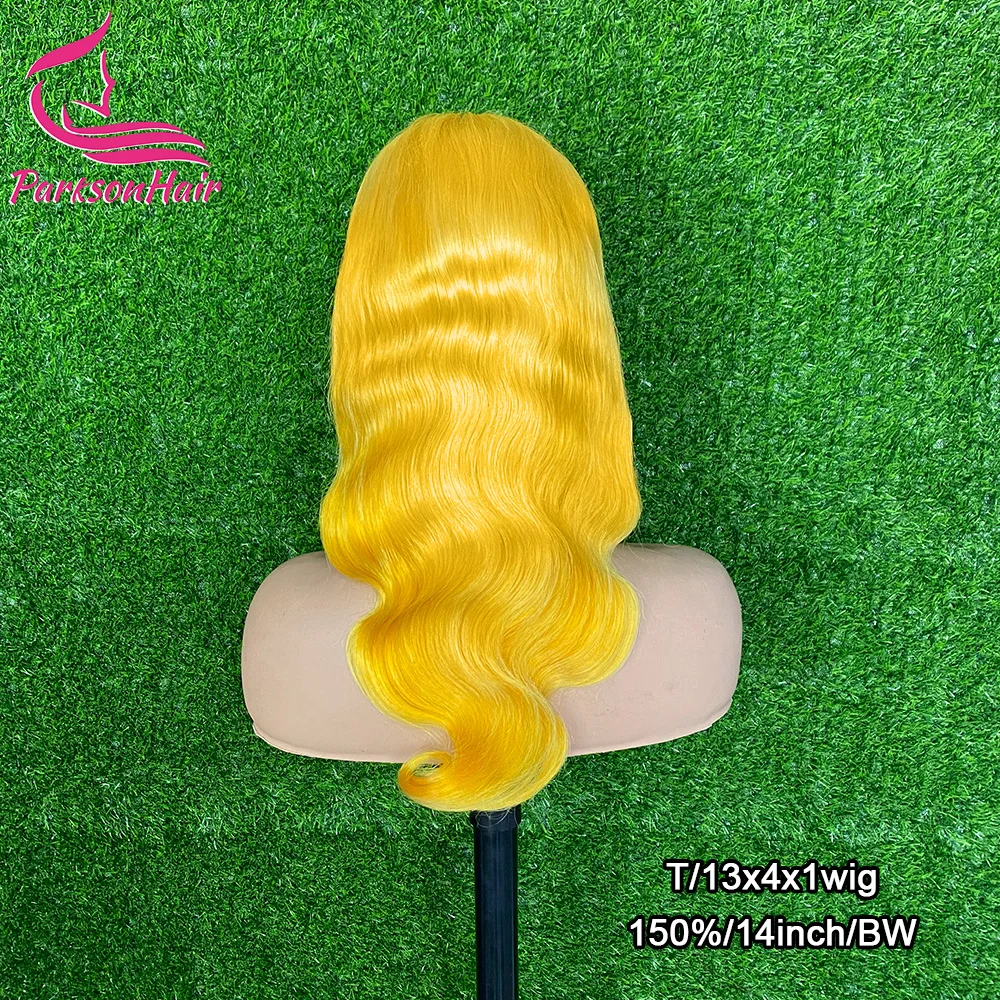 Amarelo wear and go perucas de cabelo humano sem cola preplucked brasileiro 13x6 hd laço frontal perucas de cabelo humano 613 colorido pronto para usar