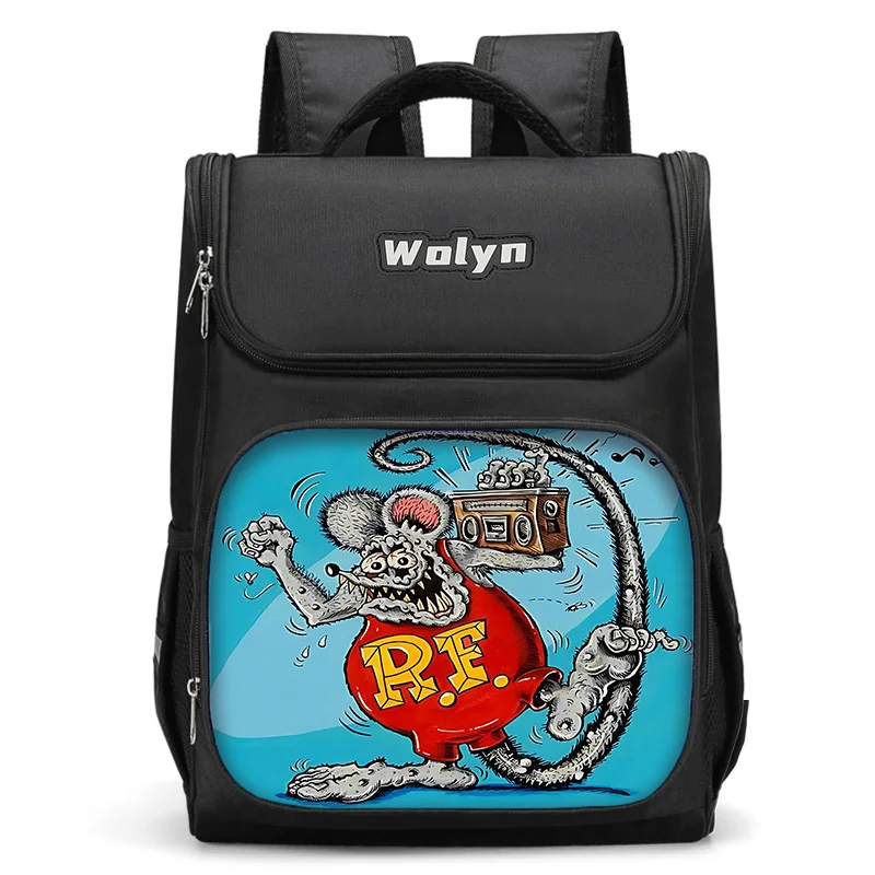 Rat Fink Choppers Grote Kind Rugzak Jongen Meisjes Schooltas Voor Mannen Vrouwen Reizen Rugzak Duurzaam En Multi Compartimenen