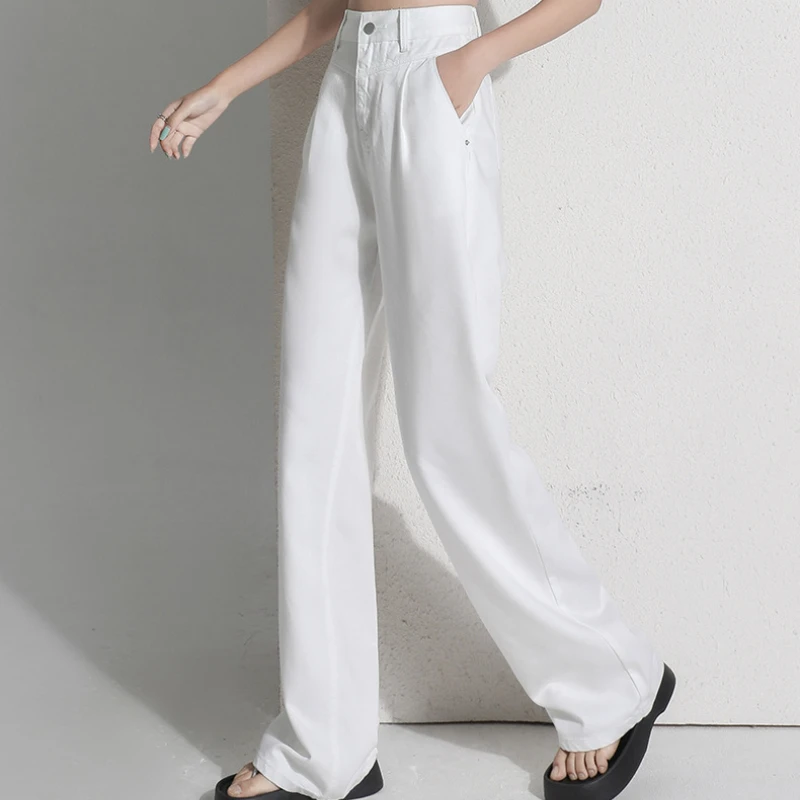 Corea a vita alta moda jeans a gamba larga femminile Y2k vestiti pantaloni larghi ragazza estate pantaloni in denim blu pantaloni a gamba larga per le donne
