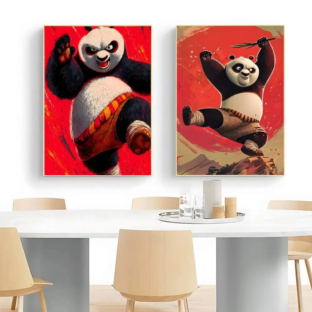 1 قطعة K-Kung Fu P-Panda ملصق قماش جدار الفن طباعة ملصق ديكور جدارية ديكور المنزل هدية غير المؤطرة #3