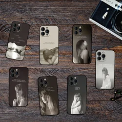 Singer T-Taylor TTPD S-Swift Phone Case for iPhone 12 11 13 14 15 16 Max Pro Plus Black Soft Silicone Cover