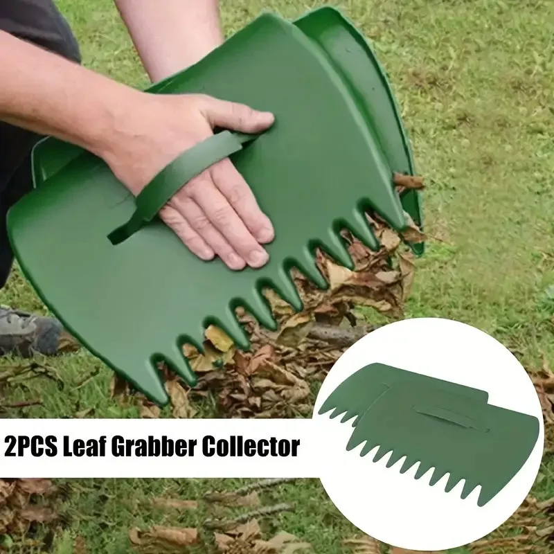 Durable Plastic Leaf Collector Rake Handheld Leaf Grab Claws for Outdoor Garden Lawn Leaf Picking Cleaning Tool Easy Grip