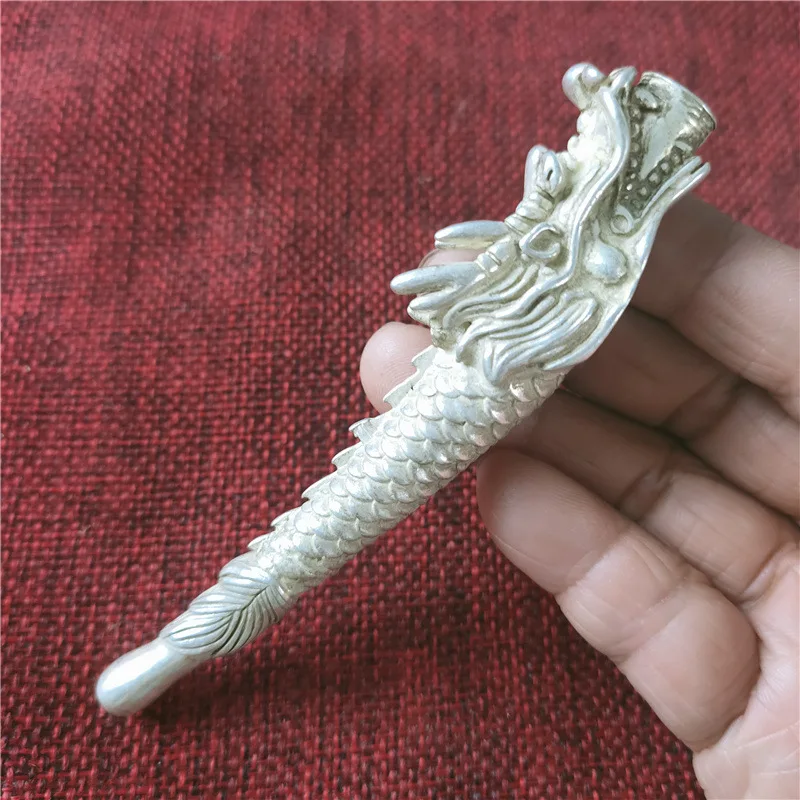 Antique Miscellaneous Antique Crafts White Copper Old Faucet Pipe Cigarette Holder Pipo Antique Smoking Set Wholesale