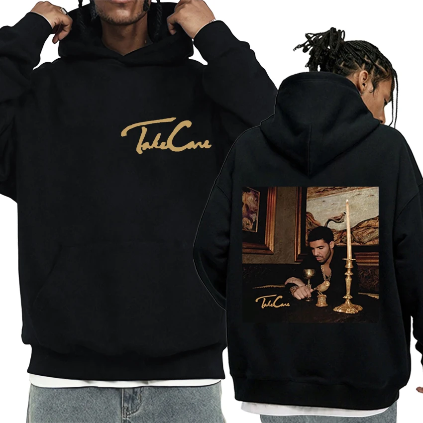 Rapper Drake Take Care Album print Hoodie Men Women Hip Hop vintage Fleece Long sleeve streetwear Unisex Oversized Sweatshirt