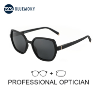 BLUEMOKY New Popular Polarized Prescription Sunglasses For Women UV400 Protection Stylish Hexagon Progressive Sun Glasses