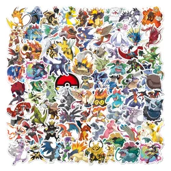 50/100Pcs Evolution Evolution naklejki kalkomanie Pokemon DIY zabawki deskorolka samochód kask motocyklowy fajne Graffiti naklejki prezenty