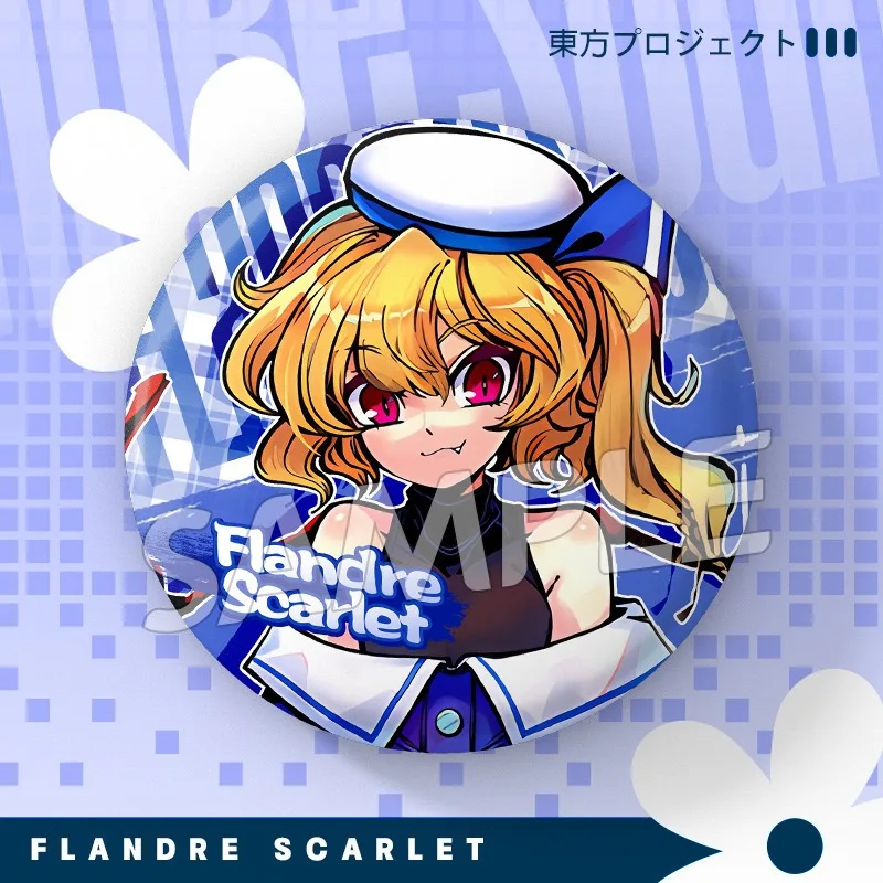 Touhou Project Figure Reimu Hakurei Metal Badge Marisa Kirisame Backpack Ornament Pins Toy Flandre Scarlet Anime Broochs Gift