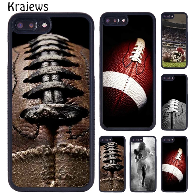 Krajews American Football College Sport Phone Case For iPhone 16 15 14 XR XS 11 12 mini 13 Pro MAX Plus cover coque