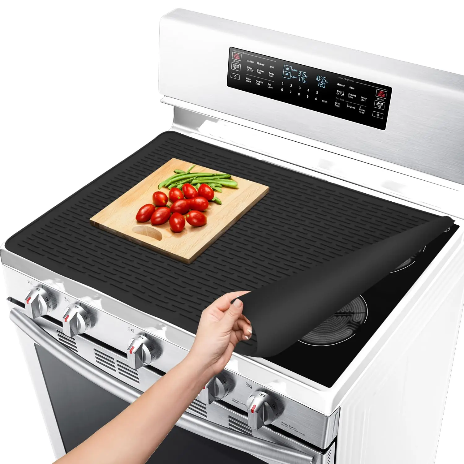 

Утолщенный силиконовый коврик для плиты для стеклянной плиты, стеклянная плита, защита для кухонной плиты, коврики для сушки посуды