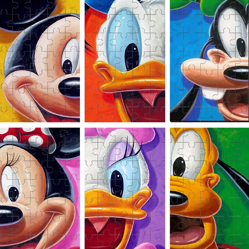 

Disney Mickey Mouse Minnie Donald Duck Jigsaw Puzzles 35 Pieces Mini Wooden Puzzles Children's Educational Toys Diy Handmade Toy