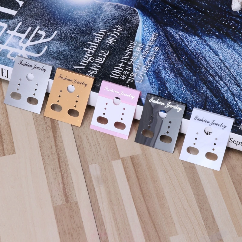 100 Set Fashion Jewelry Display Cards for Earring Accessory Rectangle Holder