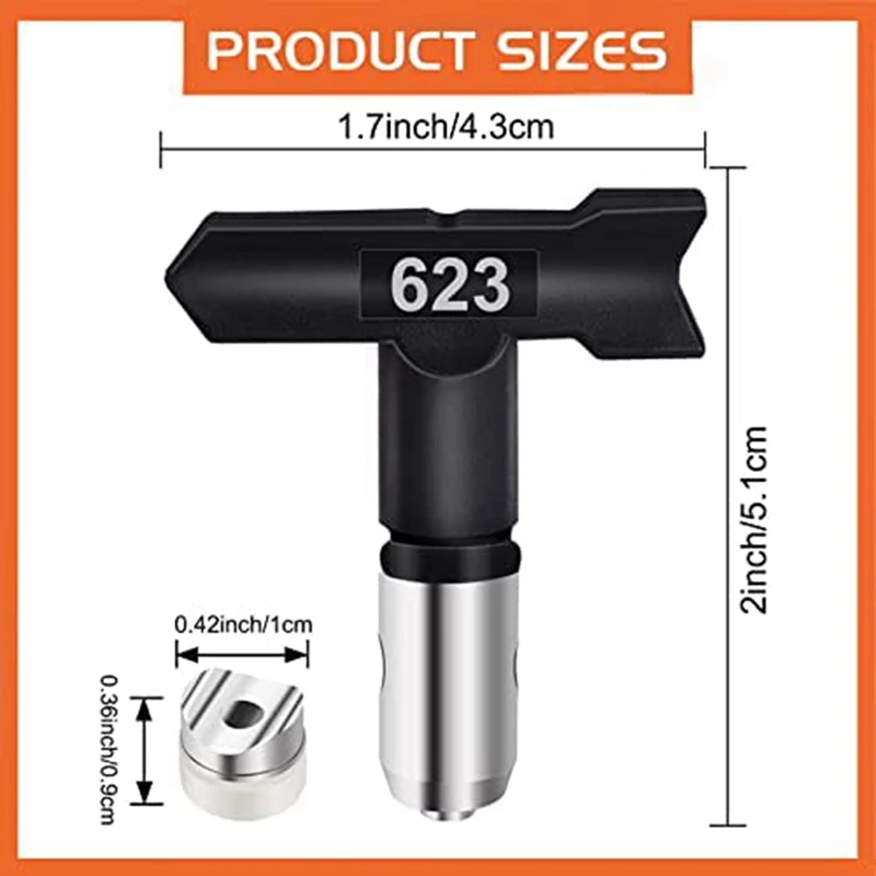 6Pcs Sprayer Tips With Seals, Air-Less Spray Tip Black, Air-Less Paint Sprayer Tips Replacement Parts For Most Spraying