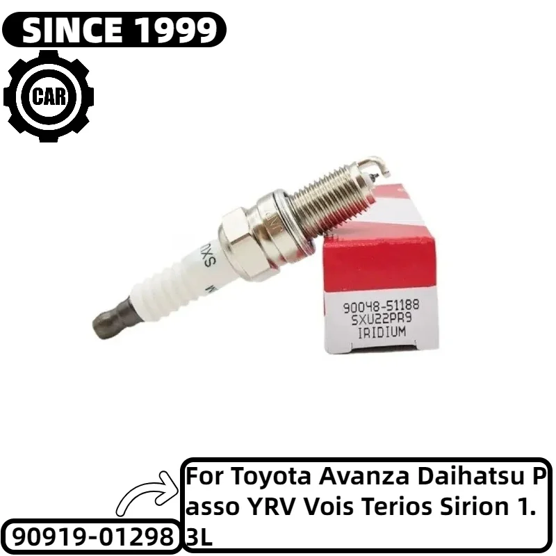 

4PCS 90048-51188 ZXU22PR9 Iridium Spark Plug For Toyota Avanza Daihatsu Passo YRV Vois Terios Sirion 1.3L 9004851188