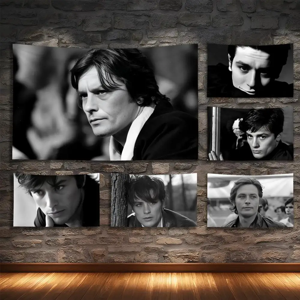 

A-Alain DelonS Fans Tapestry Custom Living Bedroom Party Dormitory interior Wall bohemian Decoration Attached clip