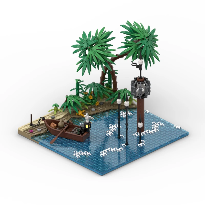 

743pcs MOC Port Sauvage: Beach with Pillory Pirates Building Blocks Christmas Gift Master Series Collector Edition Model