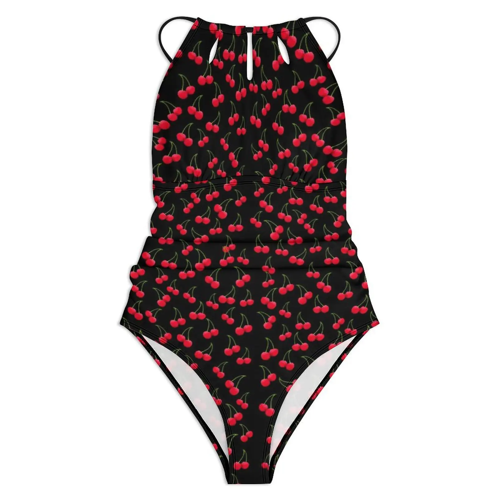 Cherries Jubilee Swimsuit Sexy Red Fruits Print Female Swimwear One-Piece Kawaii Bodysuit Sport Push Up High Cut Bathing Suits