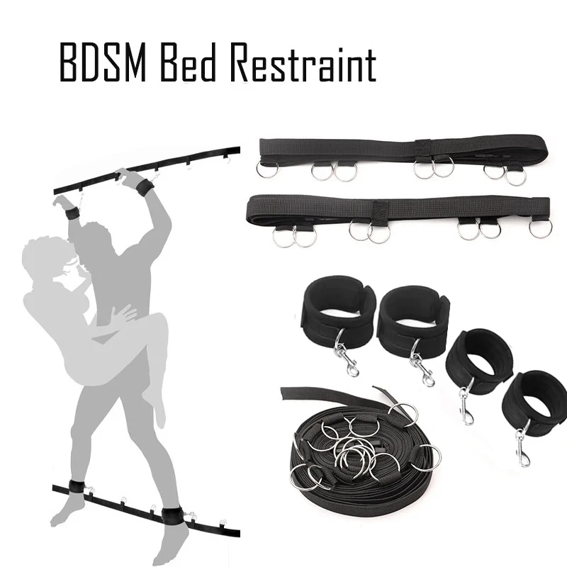 BDSM السرير ضبط النفس دعوى SM تكبيل لعبة الجنس حزام Stytem الكبار الإناث زوجين المثيرة ألعاب السرير آلة الجنس مجموعة 18 + منتجات جنسية #4