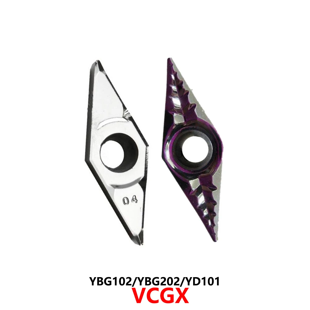 

Оригинальные VCGX110302 VCGX110304 VCGX160402 VCGX160404 VCGX160408 LH LC YBG202 YD101 Твердосплавные вставки VCGX Лезвия для инструментов с ЧПУ VCGX1604
