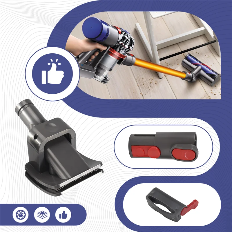 أدوات A01M-Groom للمكنسة الكهربائية Dyson V15 V11 V10 V8 V7 V6، أداة تهذيب الحيوانات الأليفة، مع محول مرفق وقفل الزناد