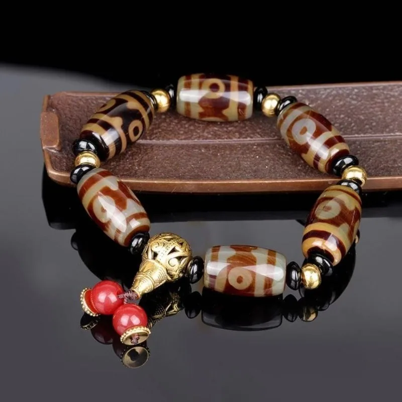 

Natural Elegance Fashion Dzi Bead Agate Bracelet Buddha Bead Bracelet Ethnic Style Men and Women
