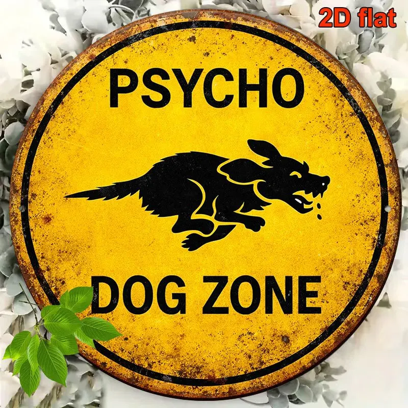 Psycho Dog Zone Vintage Wooden Sign Decorative Art for Garage Bars Courtyards Unique Gift Idea Park Signboard