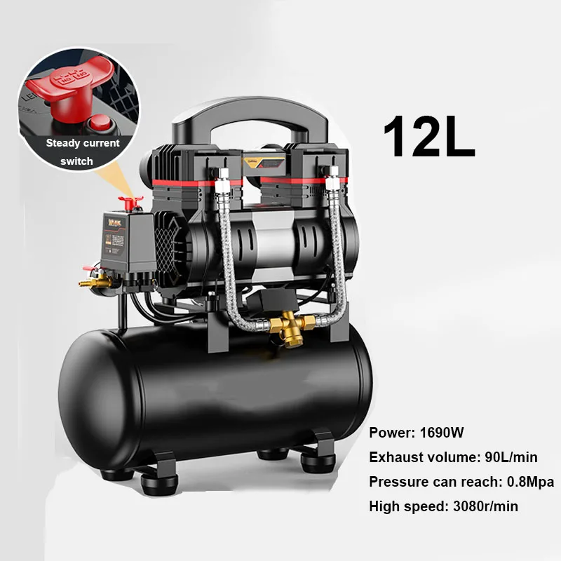 

Air Pump Air Compressor Oil-free 10L 12L 20L 30L 800W 1690W 0.8Mpa 220V Portable Air Pump for Home Repair Whisper Compressor