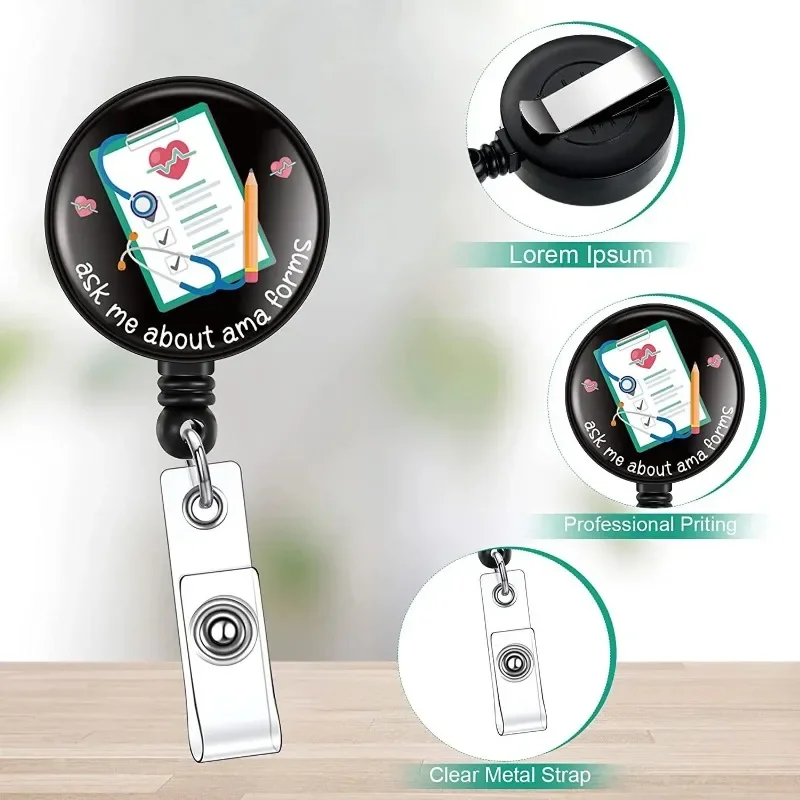 New Organ & Injector Hospital Nurse Doctor Badge Reel Retractable ID Badge Holder Clip Name Holder Porta Credencial