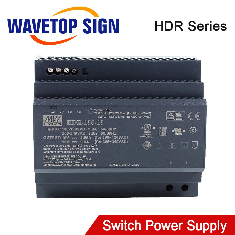 

WaveTopSign 100W 150W Switch Power Supply HRD Series 12V 15V 24V 48V For Laser Machine