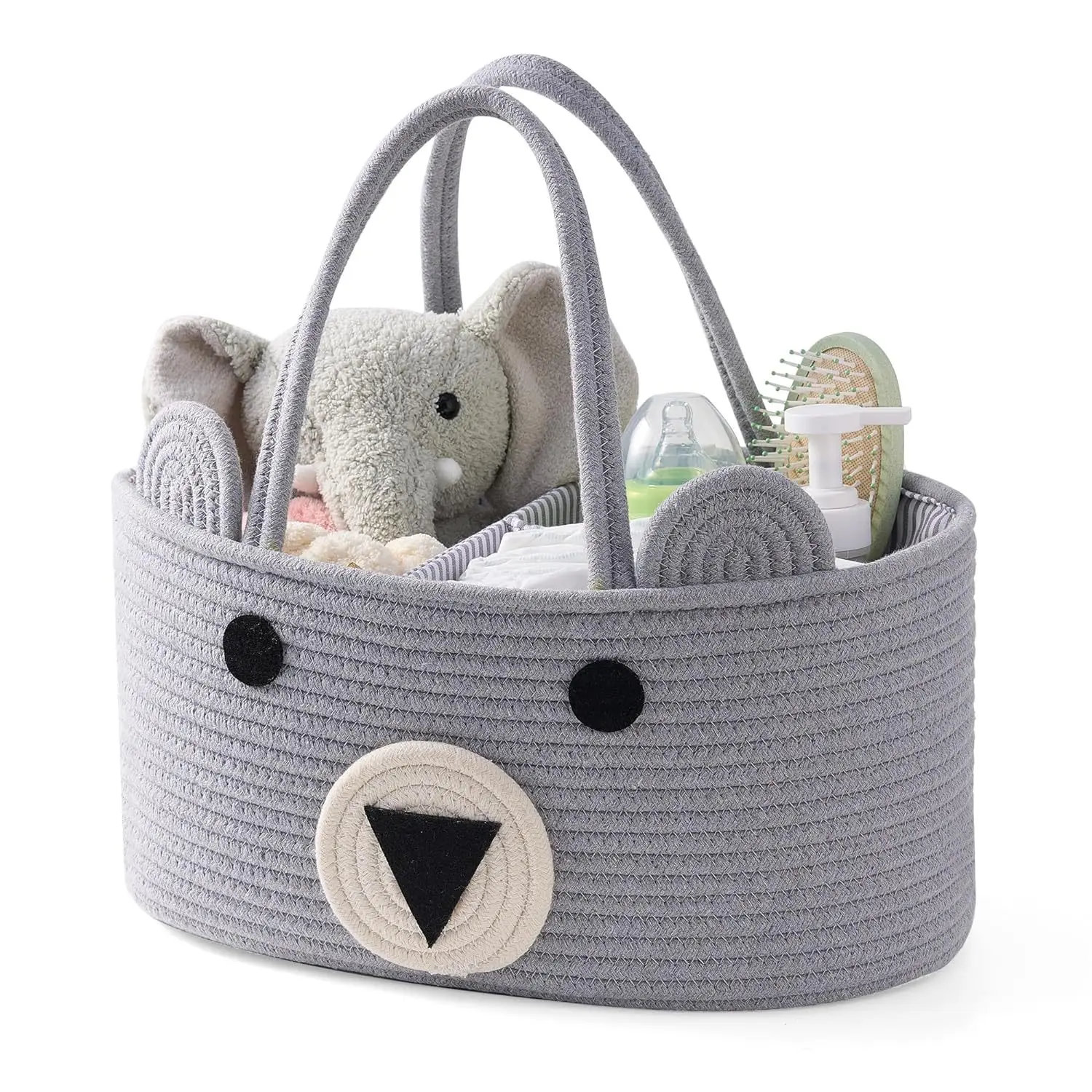 Baby Diaper Caddy Organizer Cotton Rope Baby Gift Basket Portable Diaper Organizer for Changing Table Diaper Nursery Storage