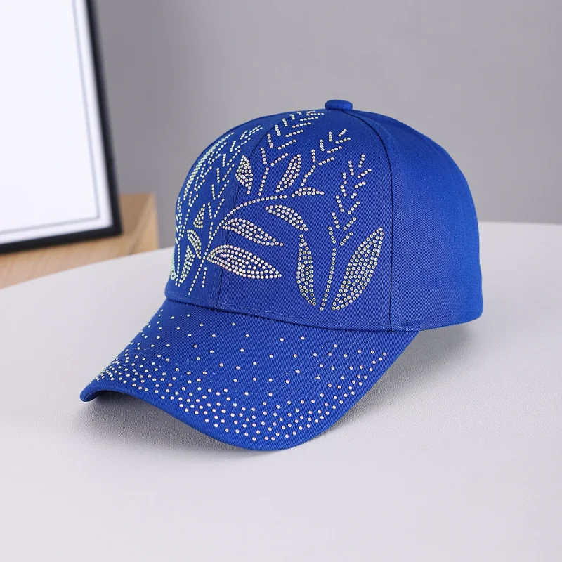 Chinese Style Hot Diamond Bamboo Forest Baseball Cap Women Fashion High Grade Stylish Personalized Duck Tongue Hat All-match Sun