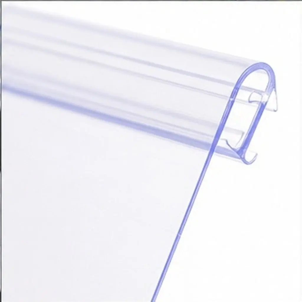 20Pcs Transparent Glass Card Strip Price Label Holders Plastic Shelf Clips for Supermarket Wire Shelving Price Tag Display