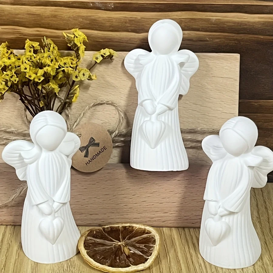 3D Angel Silicone Mold with Wings, Holding a Heart , Easy to Demold Fine Design Molds, Suitable for Home Decor, Craft Gifts
