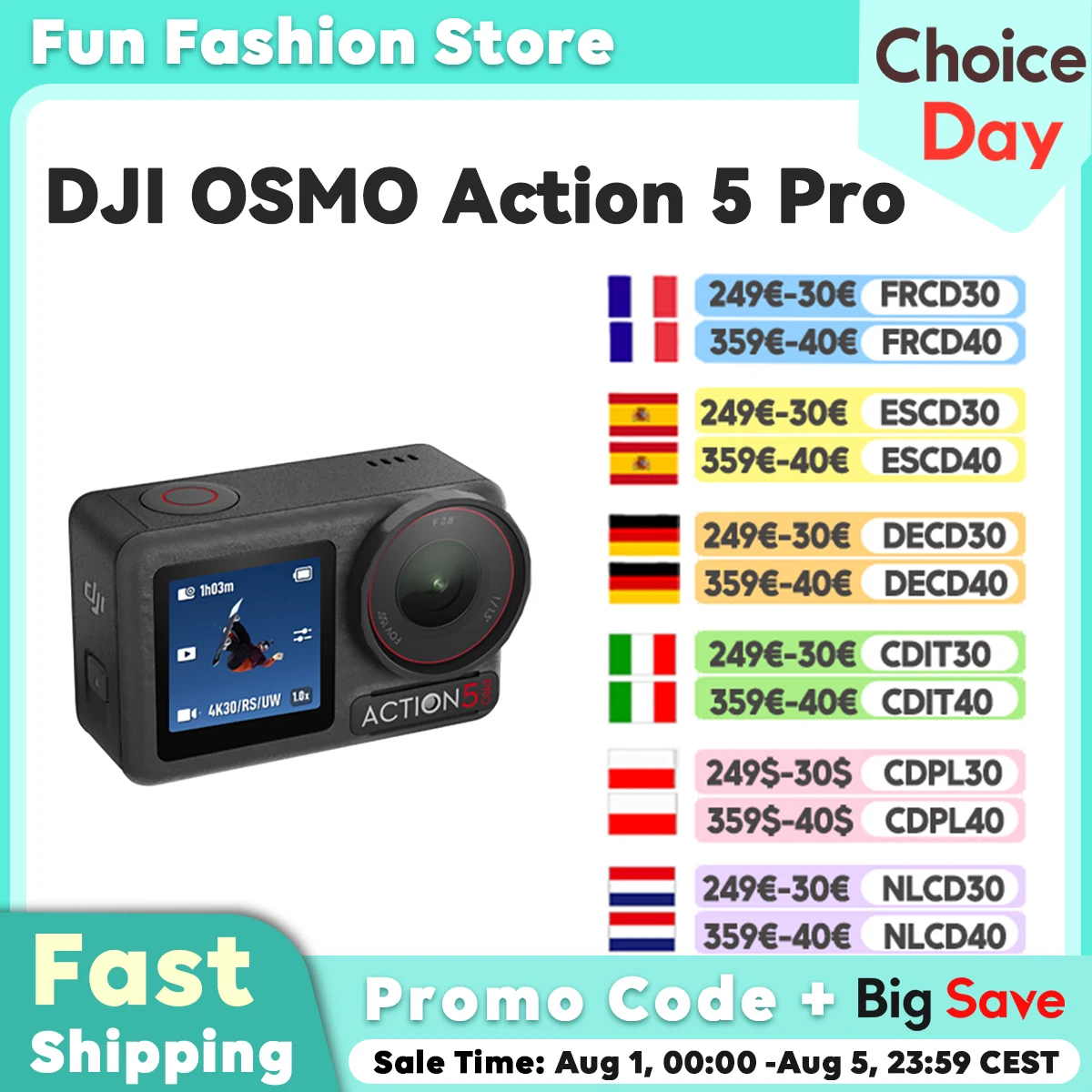 Immagine di DJI Osmo Action 5 pro, CHE PREZZO! Su AliExpress risparmi il 61%