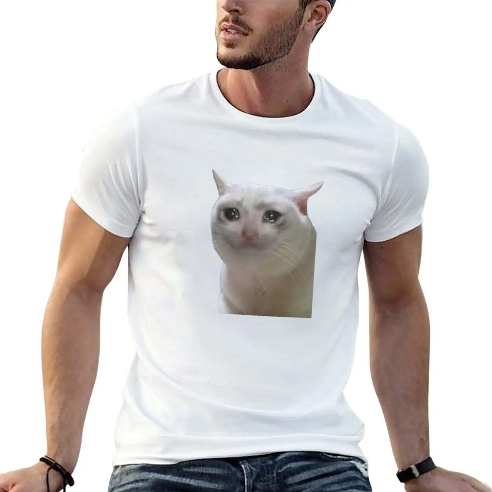 

Sad Cat Meme T-Shirt man t shirt cotton cotton t shirts man 100% T-Shirt